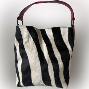 Maurizio Taiuti Zebra Print Fur Shoulder Bag